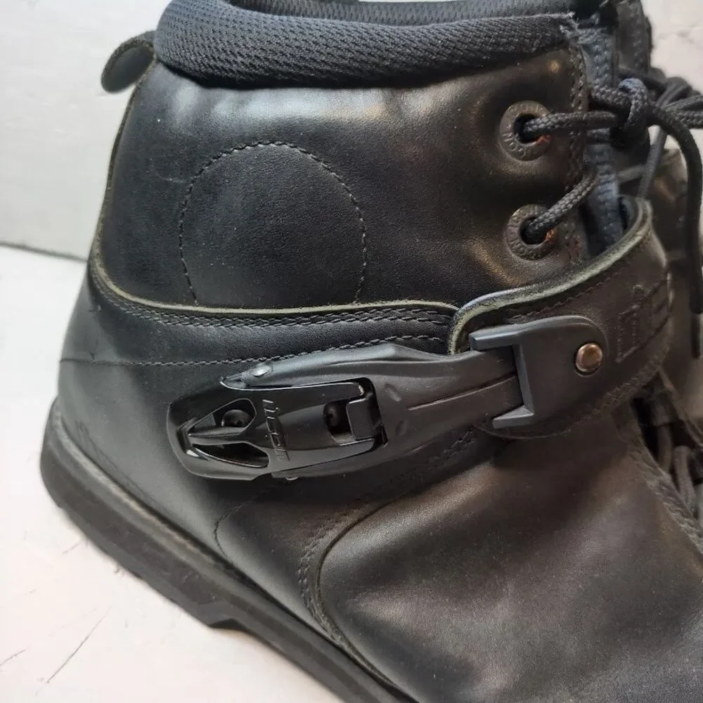 ICON Superduty 4 Black Leather Motorcycle Riding Boots Men’s Size 14 Footpeg